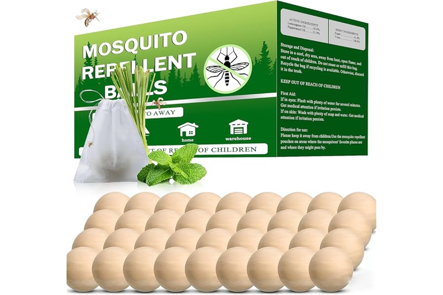 Mosquito Repellent Outdoor Patio 36 Balls - Mosquito Repellant Indoor & Outdoor for Yard Home Patio Travel Camping, Keep Mosquitoes Away from Door Patio