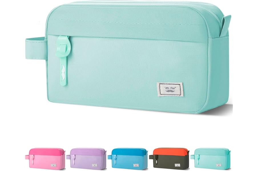 Mr. Pen- High Capacity Pencil Case, Large Pencil Pouch with 3 Compartments and 2 Pockets, Large Pencil Bag with Smooth Zipper, Cute Pencil Case Pouch Organizer, School Supplies for Teens