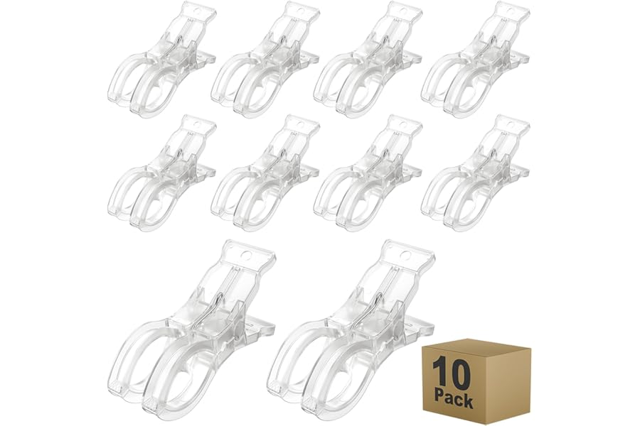 Muitcdo 10 Pack Balloon Arch Clips, Large Clear Spring Clamps for Backdrop, 3.5'' Plastic Clips Supplies for Birthday Decorat