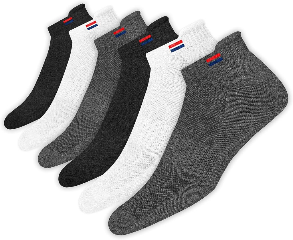 NAVYSPORT Chaussettes de Sport Basses Homme 39-42 Coton Coussin Coussin - Lot de 6 Paires Chaussettes Courtes Femme (EU 39 42, Multicolore)