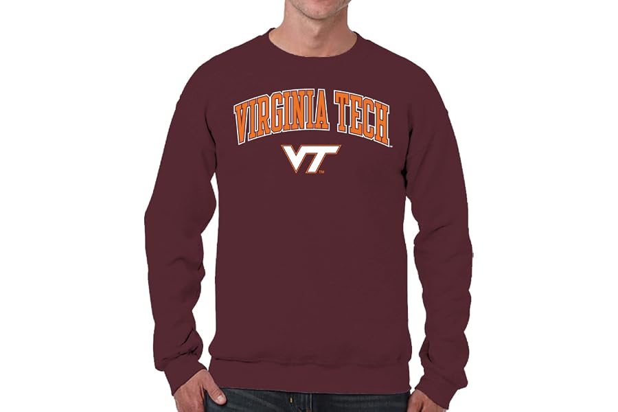 NCAA College Sweatshirt Fleece Crewneck Pullover for Men and Women | Officially licensed NCAA college gameday crewneck pullover - 9 oz fleece lined sweatshirt with arch and logo design