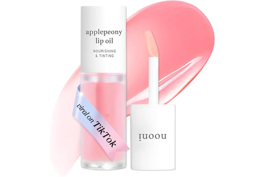 NOONI Korean Lip Oil - Applepeony - Plumping & Hydrating Tinted Lip Gloss | 24HR Hydration, Moisturizing Lip Oil, Natural Lip