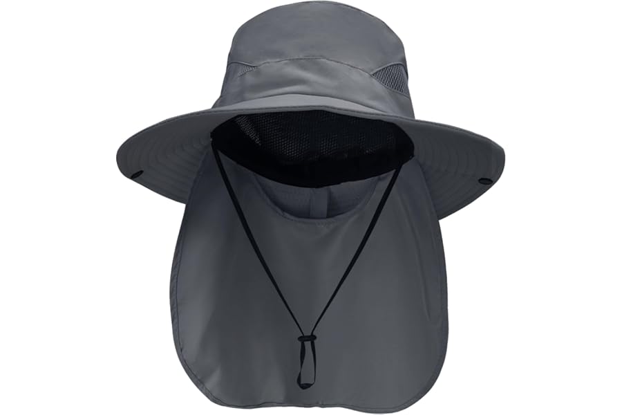 NPQQUAN Sun Hats for Men Women with Neck Flap UPF 50+ UV Protection Wide Brim Bucket Hat Safari Hiking Fishing Hats