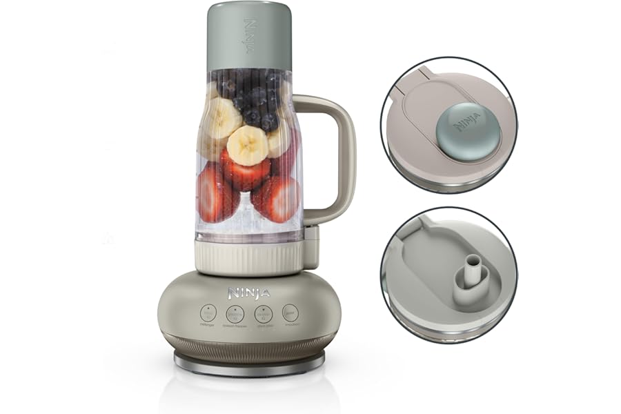 Ninja BlendBOSS Personal Blender, 26oz Tumbler, 1200PW, Stone Mint, DB351ST | 1200-peak-watt BlendBOSS crushes ice to snow. 26-oz leakproof tumbler, chug spout & detachable straw. Dishwasher safe.