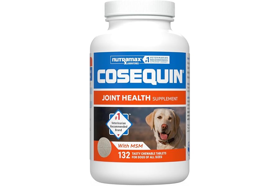 Nutramax Cosequin for Dogs Joint Health Supplement, Contains Glucosamine for Dogs, Plus Chondroitin and MSM, Supports Healthy Joints, For All Breeds and Sizes, Chewable Tablets, 132 Count