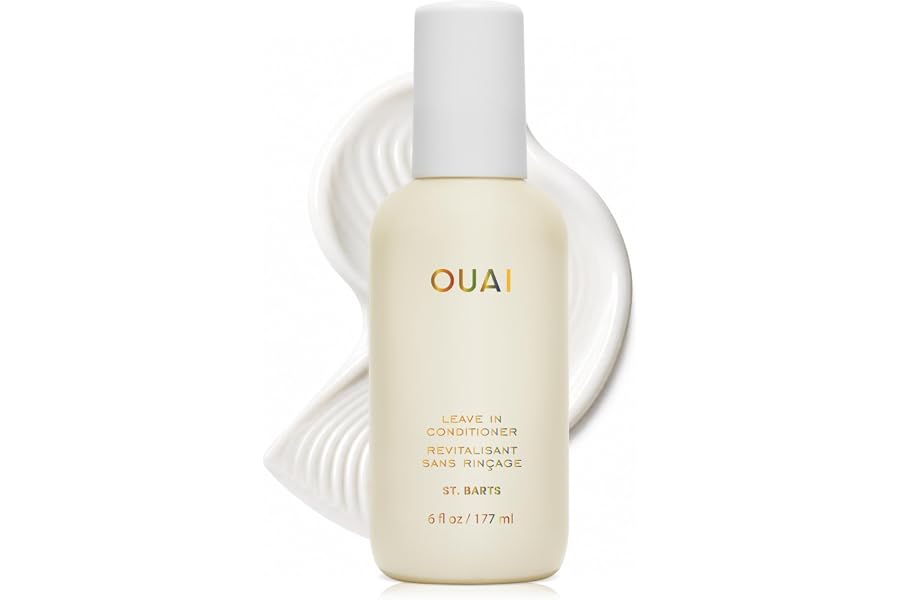 OUAI Multitasking Leave In Conditioner, St. Barts Scent, Full Size | Heat Protectant Spray up to 450°F, Lightweight, Hydratin