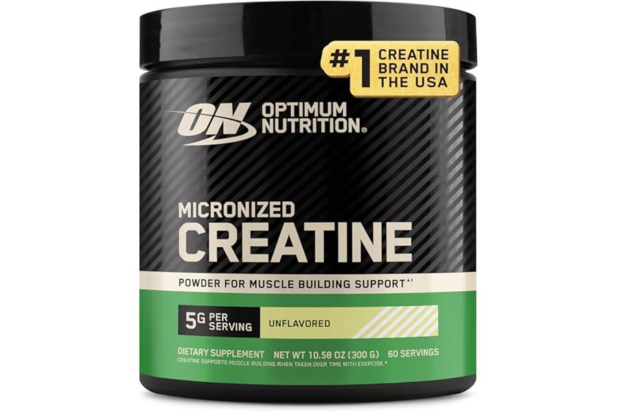 Optimum Nutrition Creatine, Micronized Creatine Monohydrate Powder, Supports Strength & Recovery, Banned Substance Tested, Un