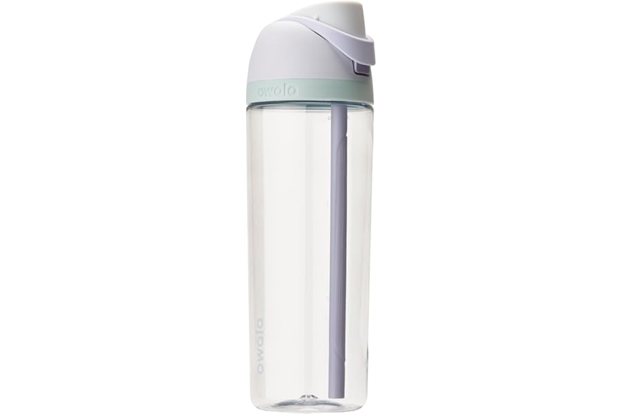 Owala FreeSip Clear Tritan Plastic Water Bottle with Straw, BPA-Free Sports Water Bottle, Great for Travel, 25 Oz, Open Air