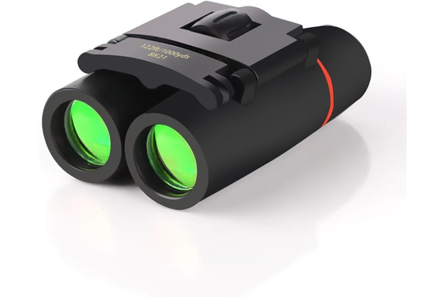 POXXU Binoculars for Adults and Kids, High Powered Portable & Compact Binoculars, for Bird Watching, Cruise Ship, Travel, Hunting Essentials (Black, 8×21)