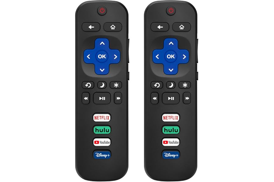 (Pack of 2) Replacement Remote Control Only for Roku TV, Compatible for TCL Roku/Hisense Roku/Onn Roku/Sharp Roku/Element Roku/Westinghouse Roku/Philips Roku Smart TVs (Not for Roku Stick and Box)