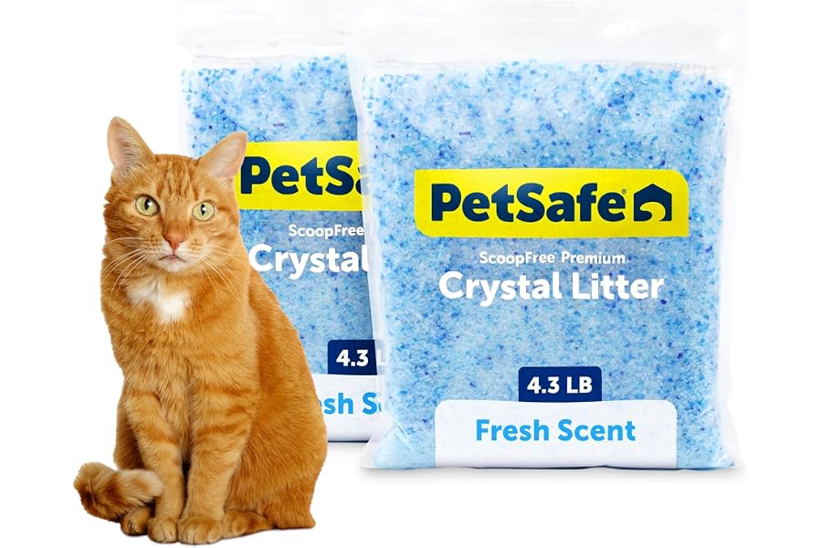 PetSafe ScoopFree Premium Crystal Litter, Fresh Scent, 4.3 Lb Bag, 2 Pack