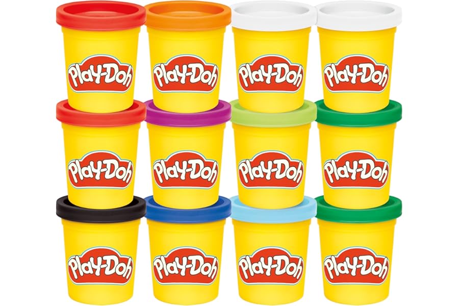 Play-Doh Jewel Colors Bulk 12-Pack of 4-Ounce Cans, Holiday Stocking Stuffers, Prizes & Party Favors, Kids Arts & Crafts, Preschool Toys, Ages 2+ (Amazon Exclusive), 1 Kg
