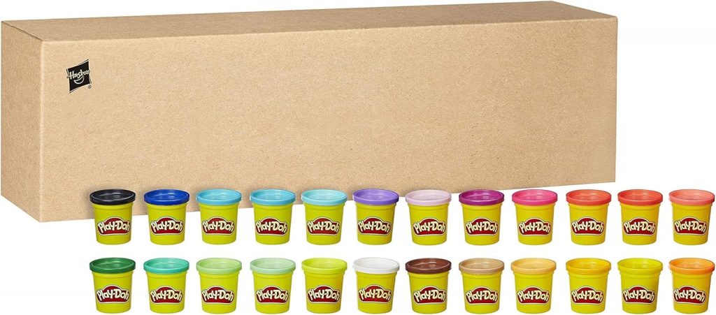 Play-Doh Pack 24 Botes (Hasbro 20383F03), Exclusivo en Amazon, Plastilina de Colores Variados para Hacer Manualidades para Niños y Niñas de 2 Años o Más