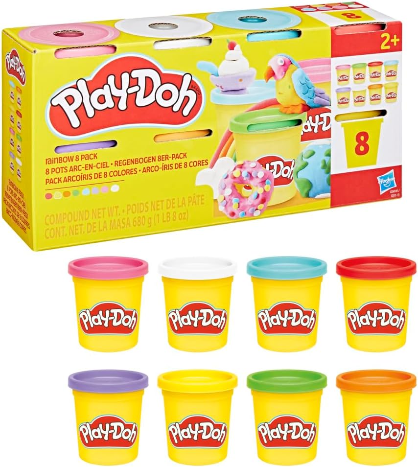 Play-Doh, Pack de 8 Botes de 85 Gramos de Colores del arcoíris