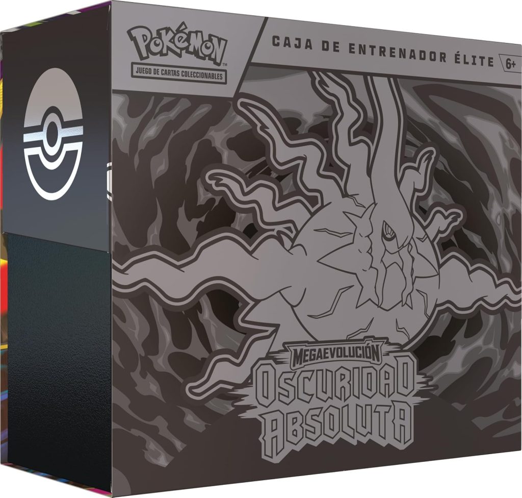 Pokémon: Caja de Entrenador Élite de Megaevolución-Oscuridad Absoluta (1 Carta de promoción con ilustración expandida, 9 Sobres de Mejora y Accesorios prémium)