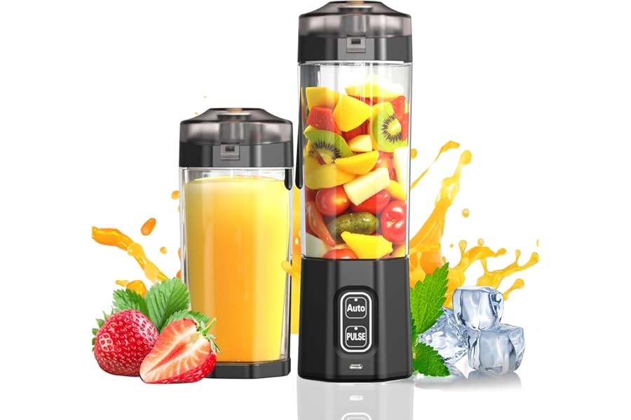 Portable Blender, Personal Blenders with Pulse Mode, Smoothie & Shake Maker | 360 Watt, 6000mAh, BPA Free 24 Oz Blender Cup w