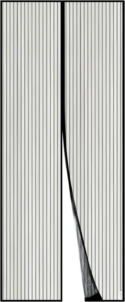 Puerta de Malla Magnética Apalus, Cortina Hecha de Malla, Cierre Magnético de Arriba a Abajo Automáticamente, Mantiene el Aire Fresco (90x210 CM, Negro)
