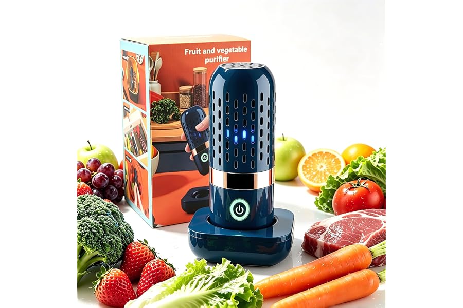 Purepod Produce Cleaner Fruit and Vegetable Cleaner with Oh-Ion Technology | IPX7 Wireless Food Purifier, 10 Min Auto Clean for Fruits, Veggie, Grains, Meat, Seafood