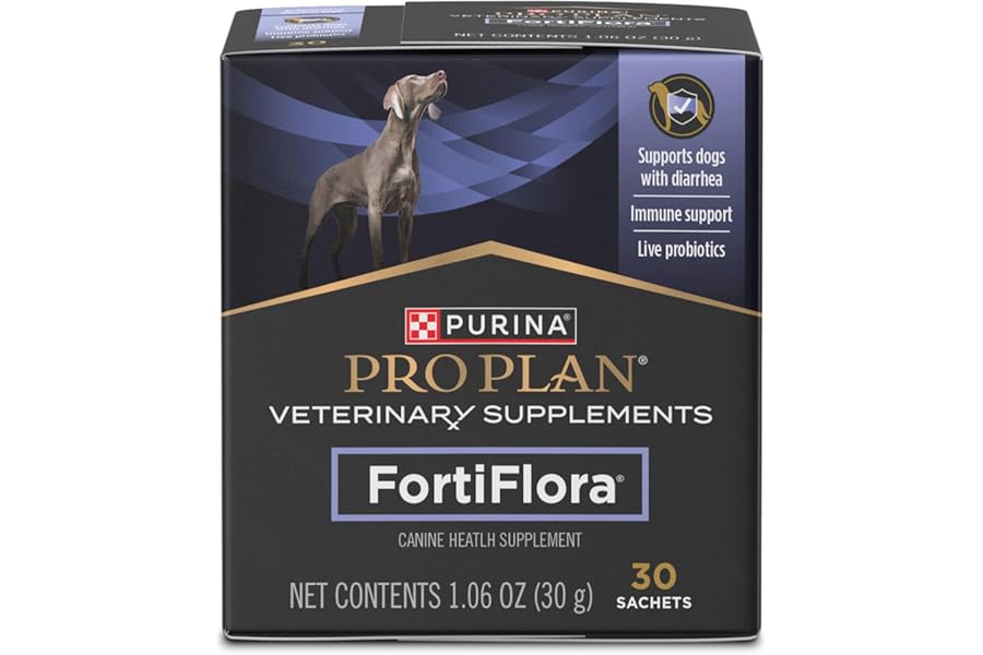 Purina Pro Plan Veterinary Supplements FortiFlora Probiotic Powder for Dogs, Daily Support for Digestive and Immune Health and Occasional Diarrhea