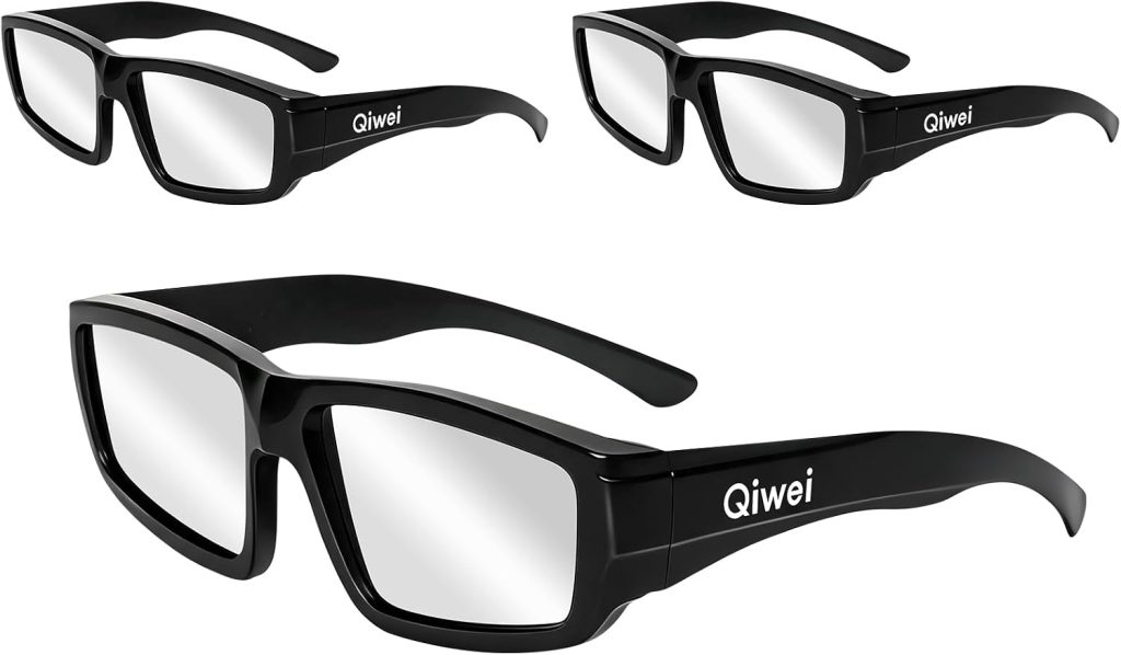 QIWEI Gafas Eclipse Solar Homologadas ISO 12312-2 Montura Plástico Pack 3