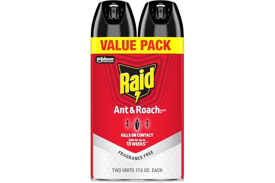 Raid Ant & Roach Killer 26, Fragrance Free Bug Killer for Home Use, Kills Bugs on Contact, 17.5 Oz, 2 Count