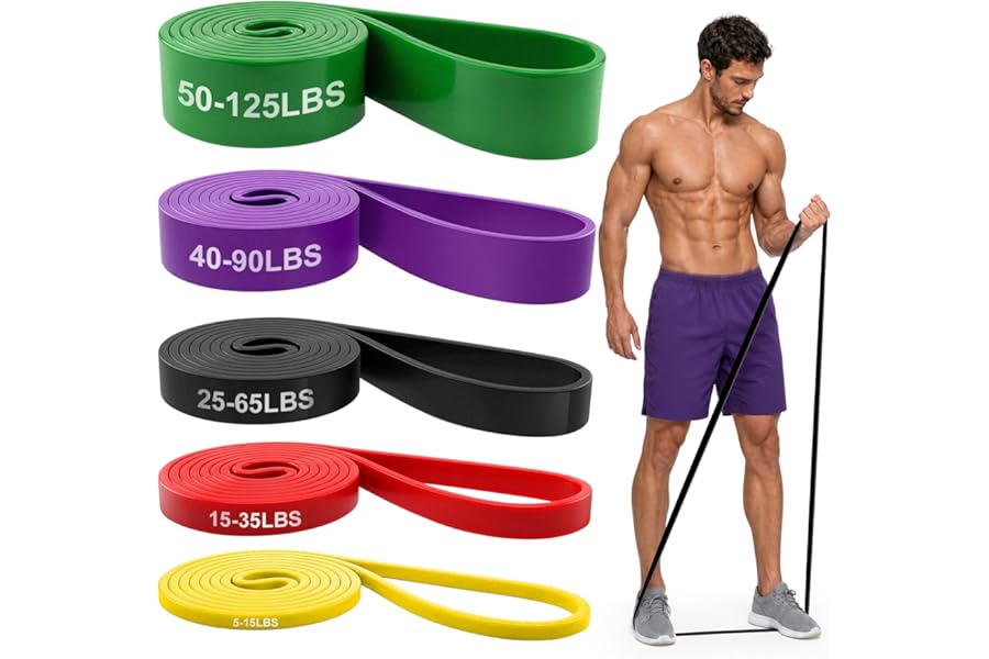 Renoj Resistance Bands for Working Out, 5 Levels Pull Up Assistance Bands Set for Workout, Exercise, Home Gym & Strength Training