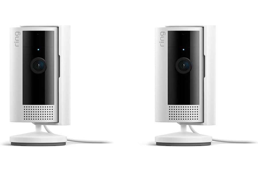 Ring Indoor Cam, Home or business security in 1080p HD video, 2-pack, White