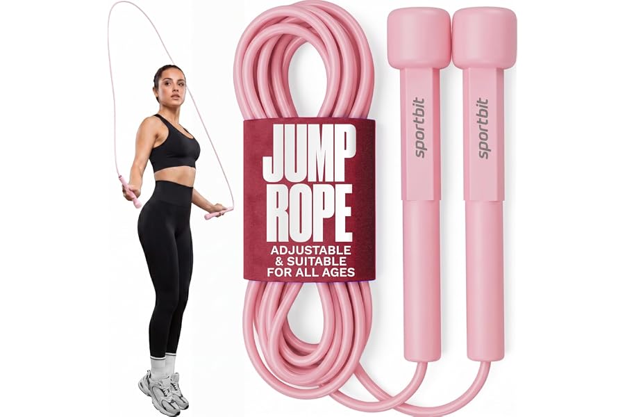 SPORTBIT Adjustable Jump Rope for Fitness and Exercise | Fitness and Exercise, Cardio, Boxing, and Weight Loss, Speed Rope, Men & Women