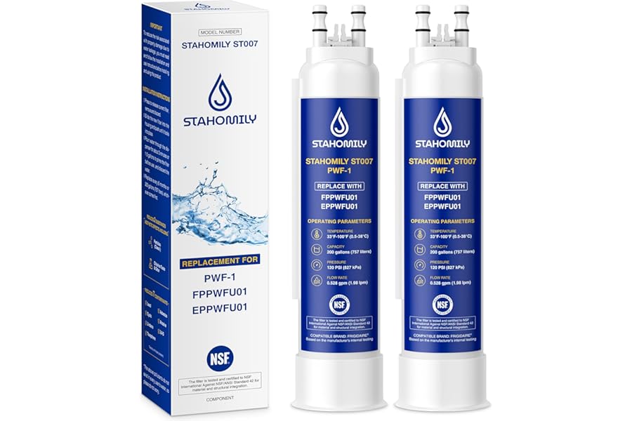 STAHOMILY PWF-1 Water Filter Replacement for Frigidaire FPPWFU01 Water Filter, PurePour PWF-1, PurePour FPPWFU01, EPPWFU01 Water Filter, 2 Pack