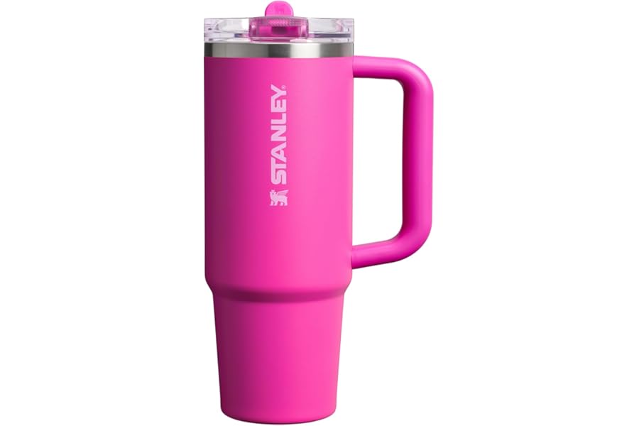 STANLEY Quencher ProTour Flip Straw Tumbler with Leakproof Lid 30 oz | Built-in Straw and Handle | Cup Holder Compatible for Travel | insulated Stainless Steel Cup | BPA-Free | Violet Blossom
