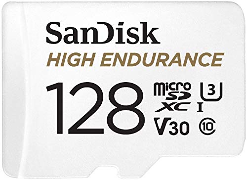 SanDisk High Endurance MicroSD-Kaart 128 GB (Perfect Voor Dashboardcamera Of Bewakingssysteem Thuis, Hoge Duurzaamheid, Tot 10.000 Uur Opnemen, Full HD En 4K)