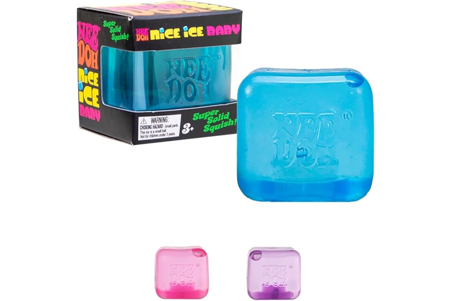 Schylling NeeDoh Nice Ice Baby - Sensory Squeeze Toy - Super Solid Squish - 1.25" Wide - Color May Vary (Pack of 1)