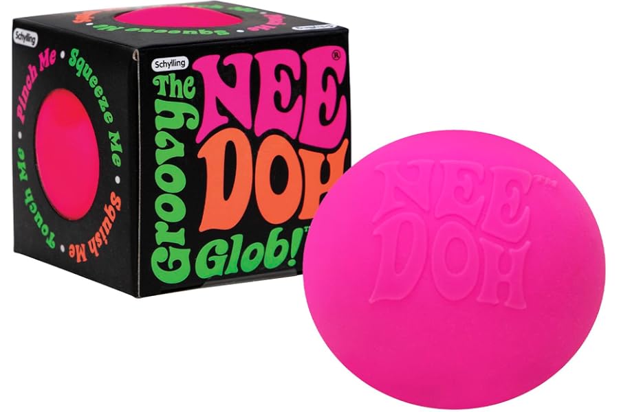Schylling NeeDoh Original - Sensory Fidget Toy - Pink - Ages 3 to Adult , 1 Count ( Pack of 1)
