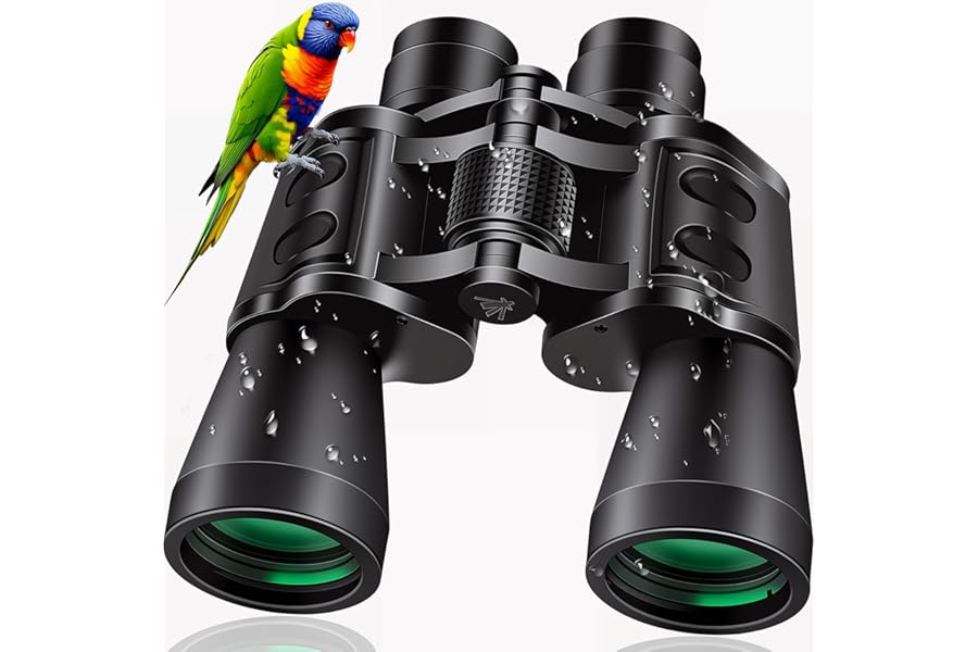 Sfeoot 20x50 High Powered Binoculars for Adults, Clear Durable Binoculars for Bird Watching Sightseeing Wildlife Watching Travel Hunting Football Games Stargazing with Carrying Case & Strap