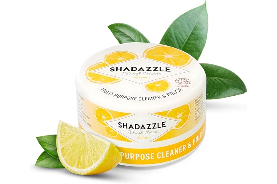Shadazzle Natural All Purpose Cleaner and Polish, 1 Pack Lemon Scent | Clean & Polish Surfaces, All Natural Ingredients, Easy to Rinse, For Kitchen, Bathroom, Tiles, Glass, Sink, Stainless Steel