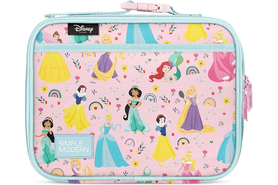 Simple Modern Disney Princess Kids Lunch Box & Insulated School Lunch Bag | Hadley Cute Lunch Box for Girls, Boys, Toddlers | Fits Bento Box, Lunch Containers | Small Lunch Bag | Princess Rainbows