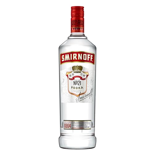 Smirnoff No. 21 Vodka | 37.5% vol | 1L | Triple Distilled & 10 x Filtered | Premium Made in Great Britain | Smooth with a Hint of Sweetness & Pepper | 1ltr