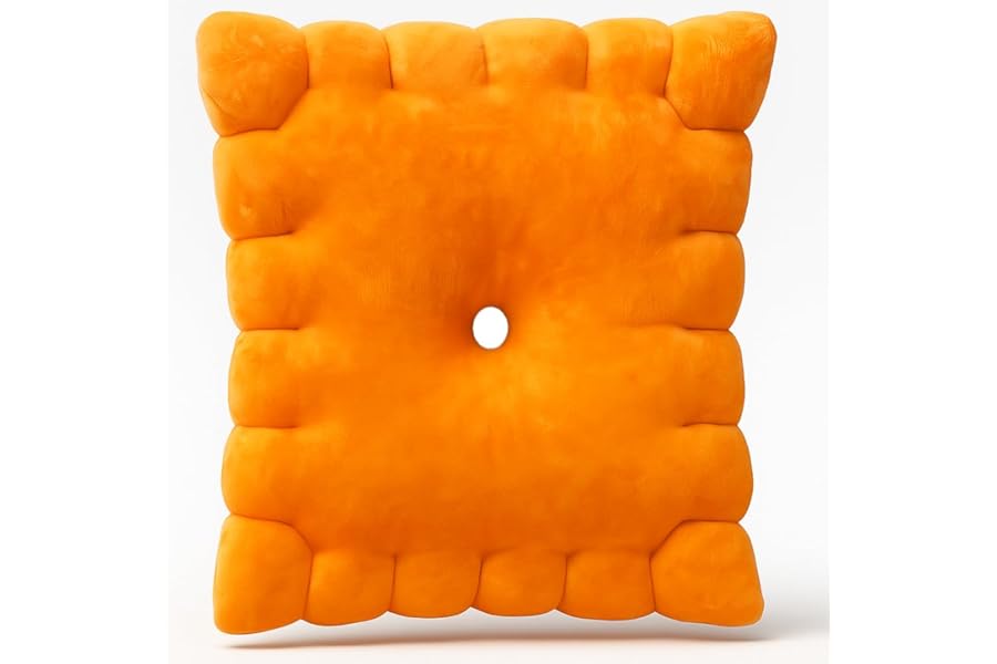 Snack Plushies Cheese Cracker Plush Pillow – 10" Soft & Huggable Stuffed Food Plush Toy – Cute Snack-Inspired Cuddly Gift for Kids & Adults