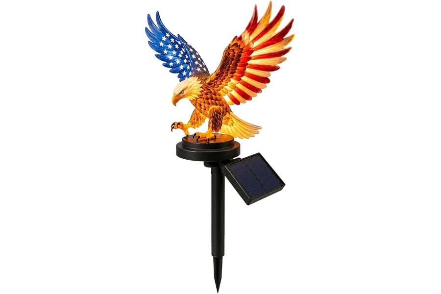 Solar Eagle Garden Light, 250th Anniversary America Eagle Garden Stake for 4th of July Decorations Outdoor, Patriotic Solar Eagle Garden Stake for Independence Day, Memorial Day Yard Lawn Decor