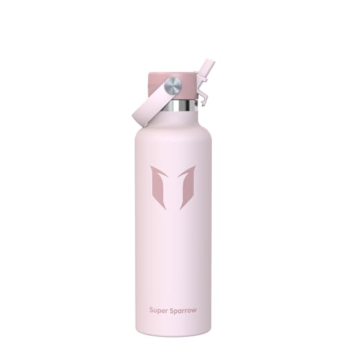 Sparrow Botella Agua Acero Inoxidable 750ml FlipFlow Botella Termica Pajita | Cantimplora, Termo Agua, Isotermica, Caliente, Fria, Antifugas, Sin BPA, Apta Lavavajillas, Gimnasio, Deporte, Viaje