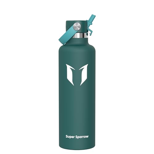Sparrow Gourde Isotherme 1L FlipFlow Bouteille Isotherme avec Paille | Bouteille d'eau, Acier Inoxydable, Étanche, Chaud, Froid, Sans BPA, Poignée, Lave-vaisselle, Randonnée, Sport, Gym, Vélo