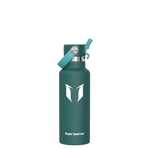 Super Sparrow Botella Agua Acero Inoxidable - Botellas Termica 500ml - Sin BPA - Termo Cantimplora con Pajita Vacío, para Deporte, Viaje, Escuela, Exterior, Oficina, Gimnasio