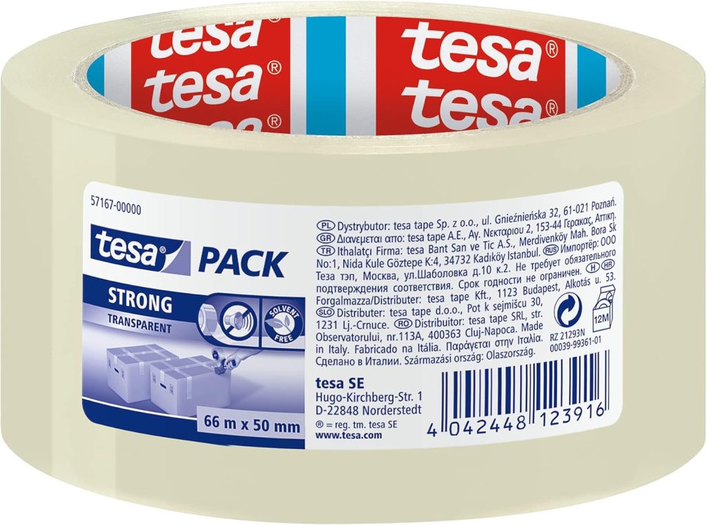 Tesa 57167-00000-05 - Cinta de embalaje tesapack fuerte (66 m x 50 mm) Transparente