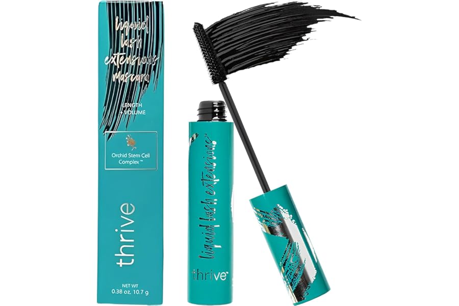 Thrive Mascara Extensions, Tubing Mascara Cosmetics Natural Lengthening Volumizing Eye Makeup, Waterproof & Smudge-Proof, Long-Lasting No Clumping or Flaking (Rich Black)