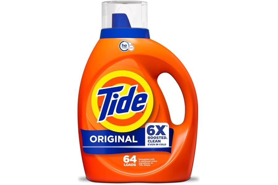 Tide Laundry Detergent Liquid, Original Scent, 64 Loads, 80 FL OZ, Works on 100% of Common Stains, Laundry Soap, Liquid Laundry Detergent