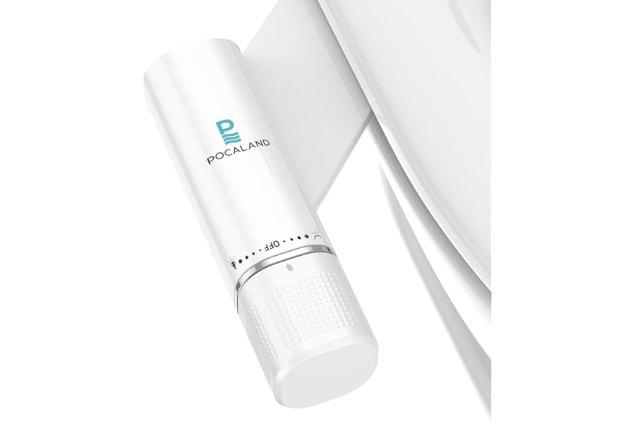 Ultra-Slim Bidet Attachment, Posterior&Feminine Wash-(Retractable Dual Nozzles), Non-Electric Bidet Attachment for Toilet Seat, Adjustable Fresh Cold Water Pressure, Stainless Steel Inlet (White)