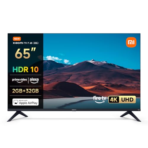 XIAOMI TV F 65, 65 Pulgadas (165 cm), 4K UHD, Smart TV, Fire OS8, Control por Voz Alexa, HDR10, MEMC, Modo Game Boost 120Hz, Compatible con Apple AirPlay