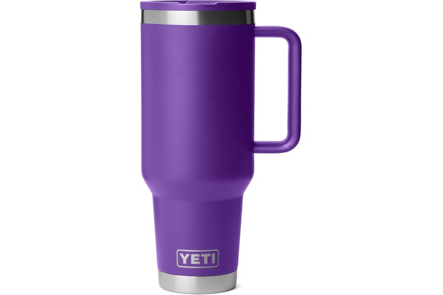 YETI Rambler 40 oz Travel Mug with Flip Straw Lid – Stainless Steel, Vacuum Insulated, Leakproof, Cup Holder Friendly, Pace Purple