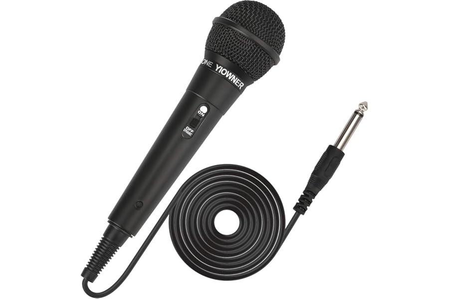 YIOWNER Wired Microphone, Karaoke Handheld Microphone for Singing, Mic Karaoke with 2.5m Cable, Vocal Dynamic Mic for Speaker, AMP, Mixer, DVD