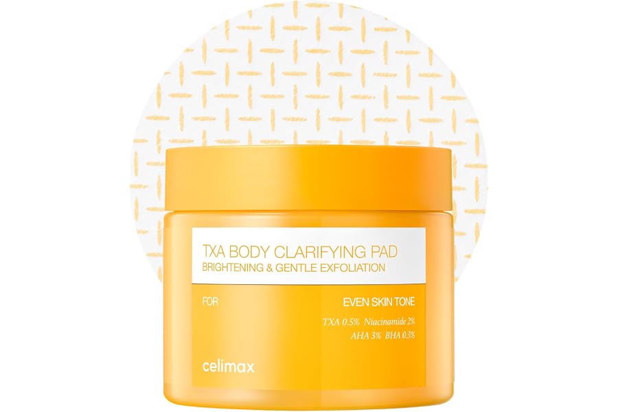 celimax TXA Body Clarifying Pad | Deodorant Pad For Dark Underarms Treatment, Knee & Elbow, Strawberry Skin Care, Gentle Exfoliating & Hydrating Body Scrub (50 pads)